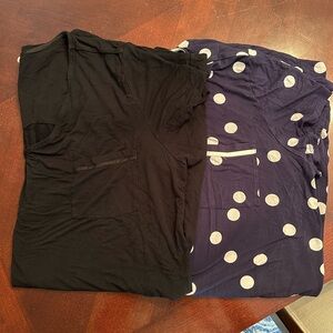 Soma Cool Nights Sleep Shirt Bundle Black and Navy Polka Dot XXL